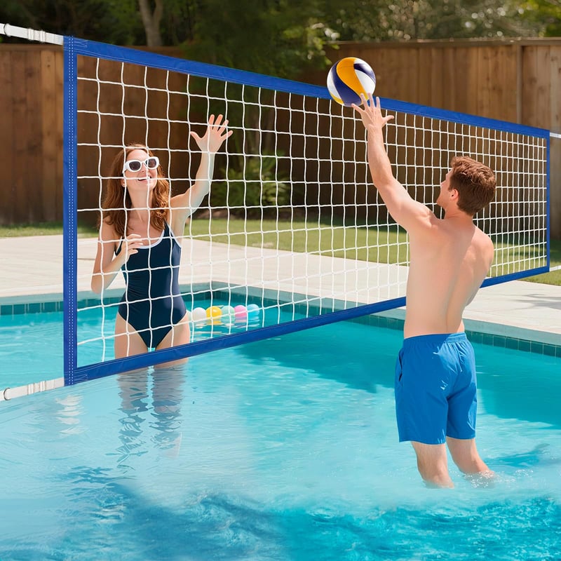 Volei în piscină Divove, plasă de 457x91 cm, plasă de schimb din polietilenă impermeabilă și reglabilă pentru grădină, plajă și jocuri acvatice în aer liber