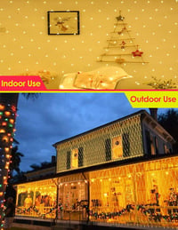 DIWUJI 204 LED Hálós Fényfüzér 3m x 2m Meleg Fehér Szolár USB Vízálló Karácsony 6