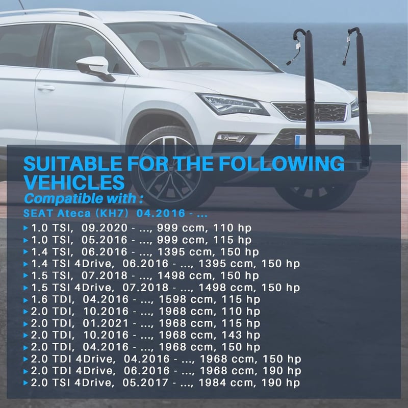 Dixhills elektromos csomagtartó nyitó szett Seat Ateca 2016-2023 bal jobb