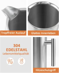 Dixmas Rozsdamentes Franciasürgős Kávéfőző 350ml Dupla Falú Termosz 4