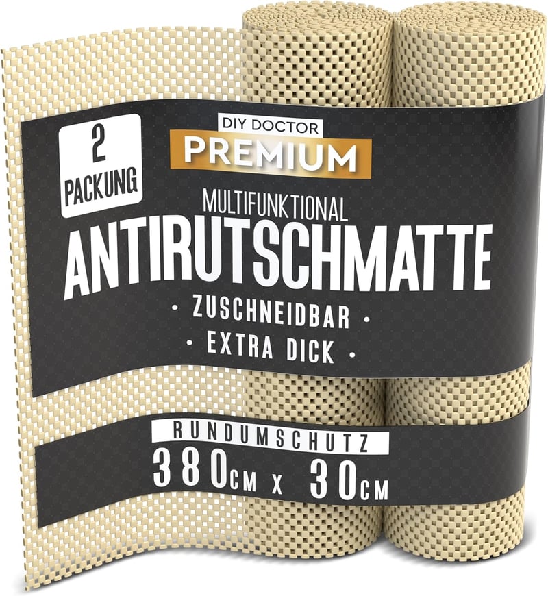 DIY Doctor 2 db Csúszásgátló Szőnyegalátét Tekercs Extra Vastag 400gsm Vinyl Ovális 31x190cm Karamell