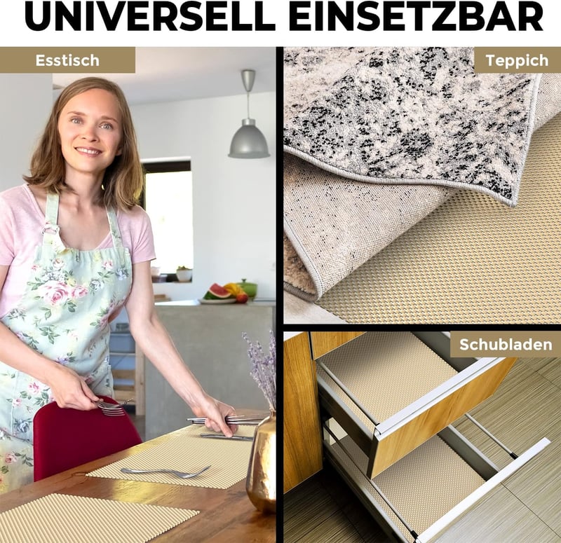 DIY Doctor 2 db Csúszásgátló Szőnyegalátét Tekercs Extra Vastag 400gsm Vinyl Ovális 31x190cm Karamell