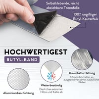 DIY Doctor Butyl Tömítőszalag 50mm x 5m Vízálló Öntapadós Szigetelő Szalag Tető Ereszcsatorna Javításhoz Lila Alumínium 6