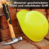 DIY Doctor Kőműves Kalapács 600g - Kovácsolt Acél Fej Üvegszálas Nyéllel - Csúszásmentes Fogás Kőmunkához és Szegezéshez 5