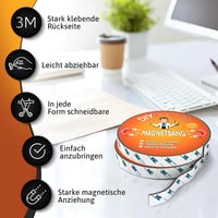 DIY Doctor Mágneses Szalag Szúnyoghálóhoz 4m - Öntapadós A+B Polaritású Mágnescsík Fekete Vágható Barkács 3