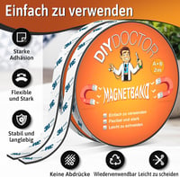 DIY Doctor Mágneses Szalag Szúnyoghálóhoz 4m - Öntapadós A+B Polaritású Mágnescsík Fekete Vágható Barkács 2