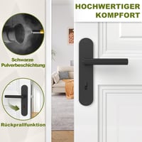 DIYGEEK beltéri ajtókilincs készlet fekete modern rozsdamentes acél 72 mm BB zárbetéttel szerelékekkel 3