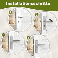 DIYGEEK beltéri ajtókilincs szett rozsdamentes acél, 72 mm BB reteszzárral, hosszú pajzs, L alakú, matt ezüst karnyél 5