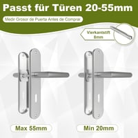 DIYGEEK beltéri ajtókilincs szett rozsdamentes acél, 72 mm BB reteszzárral, hosszú pajzs, L alakú, matt ezüst karnyél 4