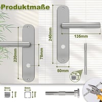 DIYGEEK Fürdőszobai Ajtókilincs Zár Szett 37-42mm Ezüst 2