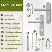 DIYGEEK Fürdőszobai Ajtókilincs Zár Szett 37-42mm Ezüst 6