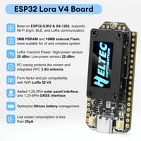 Vývojová doska diymore ESP32 LoRa V4, čip ESP32-S3R2 SX1262, 0,96" OLED displej, Wi-Fi, Bluetooth, 863-928 MHz, podpora GPS a solárneho napájania, Arduino Meshtastic LoRaWAN 3