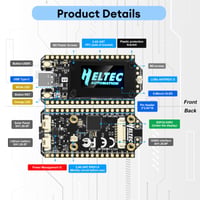 Vývojová doska diymore ESP32 LoRa V4, čip ESP32-S3R2 SX1262, 0,96" OLED displej, Wi-Fi, Bluetooth, 863-928 MHz, podpora GPS a solárneho napájania, Arduino Meshtastic LoRaWAN 5