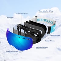 Dizokizo Síszemüveg Cserélhető Lencsével, Páramentesítő, UV Védelem Nőknek Férfiaknak 3