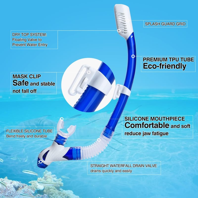 Dizokizo Snorkel Szett Felnőtt Panoráma Maszk Anti-Fog Szivárgásmentes Búvárkodáshoz