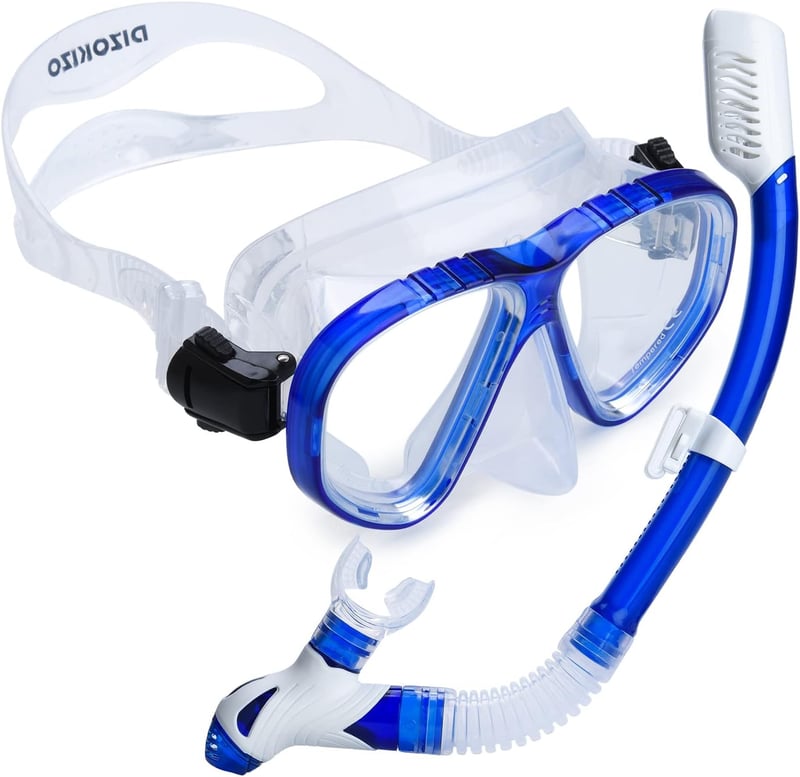 Dizokizo Snorkel Szett Felnőtt Panoráma Maszk Anti-Fog Szivárgásmentes Búvárkodáshoz