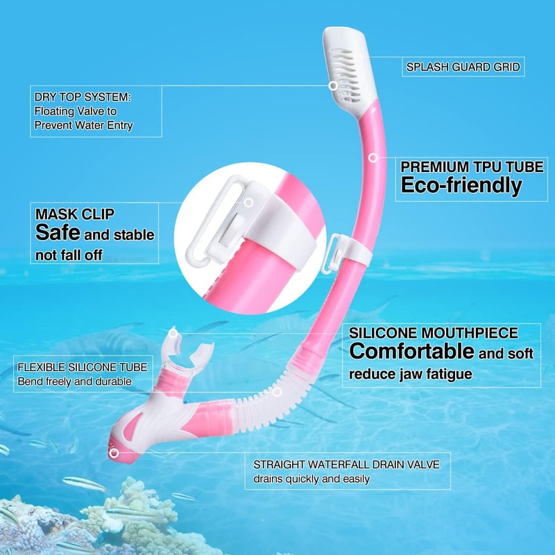 Dizokizo Snorkel Szett Felnőtt Panoráma Maszk Anti-Fog Szivárgásmentes Búvárkodáshoz