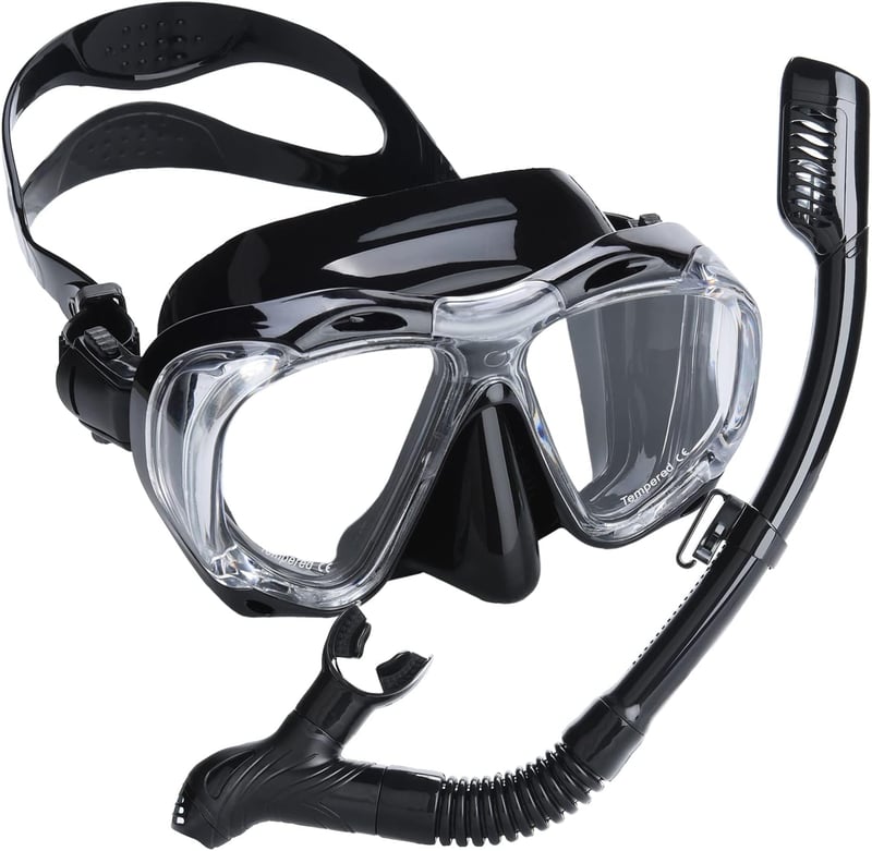 Dizokizo Snorkel Szett Felnőtt Panoráma Maszk Anti-Fog Szivárgásmentes Búvárkodáshoz