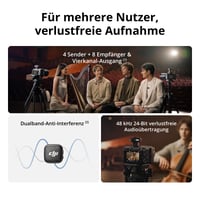 Bezdrôtový minimikrofón DJI Mic 3, vysielač pre iPhone, kameru a Android, klopový, 32-bitový float, vstavaný časový kód, čierny 3