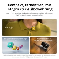 Bezdrôtový mini mikrofónový vysielač DJI Mic Mini 2, ultraľahký, čierny, 8-hodinová výdrž batérie, potlačenie šumu, vlogovanie a streamovanie 3