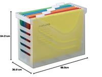 Cutie pentru documente Djois Silky Touch A4 cu 5 dosare suspendate Euroflex, alb transparent, organizator de birou, 2658026000 3