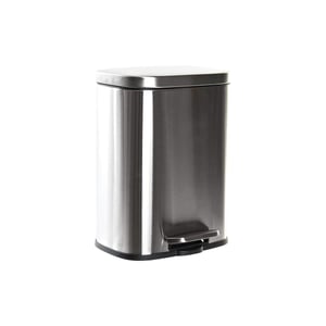 DKD Home Decor Standard kanta za smeće 12 litara srebrna metalna kanta za otpad za dom i ured