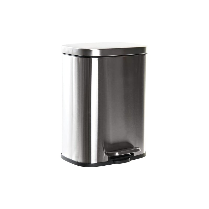 Odpadkový kôš DKD Home Decor Standard 12 litrov strieborný, kovový kôš na odpad do domácnosti a kancelárie