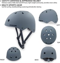 DKONI állítható gyerek kerékpáros sisak több sporthoz - szürke - M-es méret (52-56 cm) 8