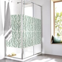 Dktie Ablakfólia Növénymintával - Öntapadós Belátásgátló Matrica 90x200 cm - UV Védelem, Ragasztó Nélküli PVC Fólia Fürdőszobába, Hálószobáb 4