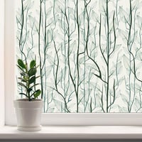 Dktie Ablakfólia Növénymintával - Öntapadós Belátásgátló Matrica 90x200 cm - UV Védelem, Ragasztó Nélküli PVC Fólia Fürdőszobába, Hálószobáb 1
