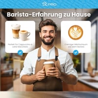 Cană pentru lapte DL-pro cu capac pentru espressoare DeLonghi ECAM (5513296641) cu perie de curățare 3