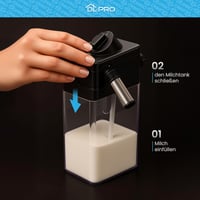 Cană pentru lapte DL-pro cu capac pentru espressoare DeLonghi ECAM (5513296641) cu perie de curățare 4