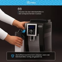 Cană pentru lapte DL-pro cu capac pentru espressoare DeLonghi ECAM (5513296641) cu perie de curățare 5