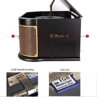 DLITIME Lemezjátszó Bluetooth Hangszoróval, 3 Sebességes Retro Lemezlejátszó CD Rádiós Rendszer 5