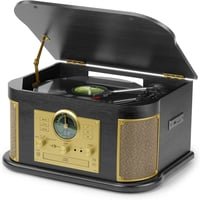 DLITIME Lemezjátszó Bluetooth Hangszoróval, 3 Sebességes Retro Lemezlejátszó CD Rádiós Rendszer 1
