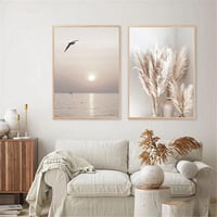 DLKAJFK Modern Fali Poszter Szett Strand Táj Vászon Nyomat 3 Részes 50x70cm 3