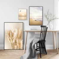 DLKAJFK Modern Fali Poszter Szett Strand Táj Vászon Nyomat 3 Részes 50x70cm 4