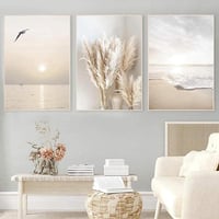 DLKAJFK Modern Fali Poszter Szett Strand Táj Vászon Nyomat 3 Részes 50x70cm 1