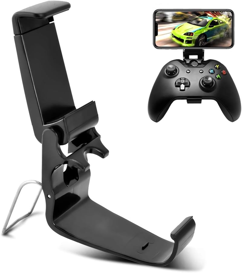 DLseego fekete összecsukható okostelefon-tartó Xbox One kontrollerhez, kompatibilis Xbox One S/X és XL Wireless Controllerhez