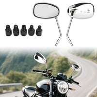 Oglindă retrovizoare universală pentru motocicletă DMJJSD, cromată, 10 mm 8 mm, rotativă la 360° 6