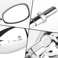Oglindă retrovizoare universală pentru motocicletă DMJJSD, cromată, 10 mm 8 mm, rotativă la 360° 7