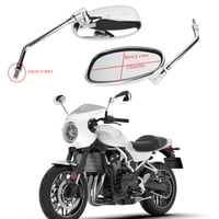 Oglindă retrovizoare universală pentru motocicletă DMJJSD, cromată, 10 mm 8 mm, rotativă la 360° 5
