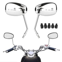 Oglindă retrovizoare universală pentru motocicletă DMJJSD, cromată, 10 mm 8 mm, rotativă la 360° 1
