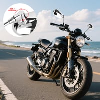Oglindă retrovizoare universală pentru motocicletă DMJJSD, cromată, 10 mm 8 mm, rotativă la 360° 3