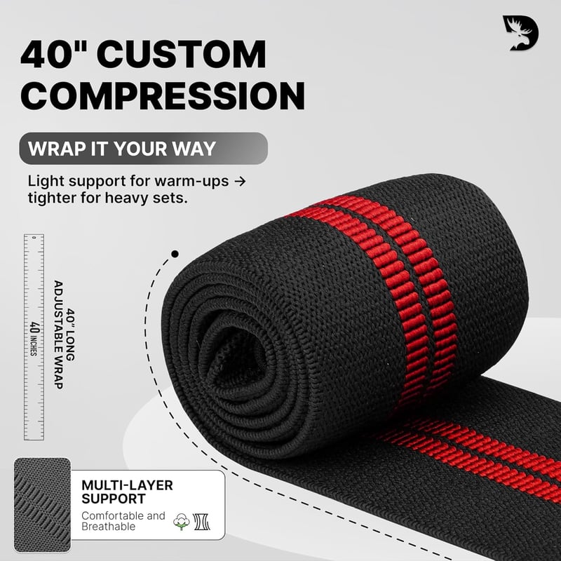 DMoose Fitness Könyökpánt Súlyemeléshez - 40 Inch Állítható Kompressziós Könyökvédő Edzéshez