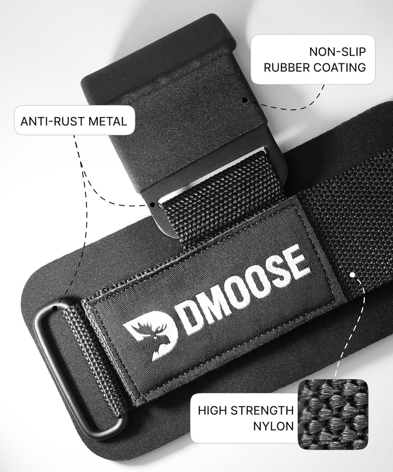 DMoose Fitness súlyemelő horog pár, 8mm neoprén párnázott, csúszásmentes edzéshorog