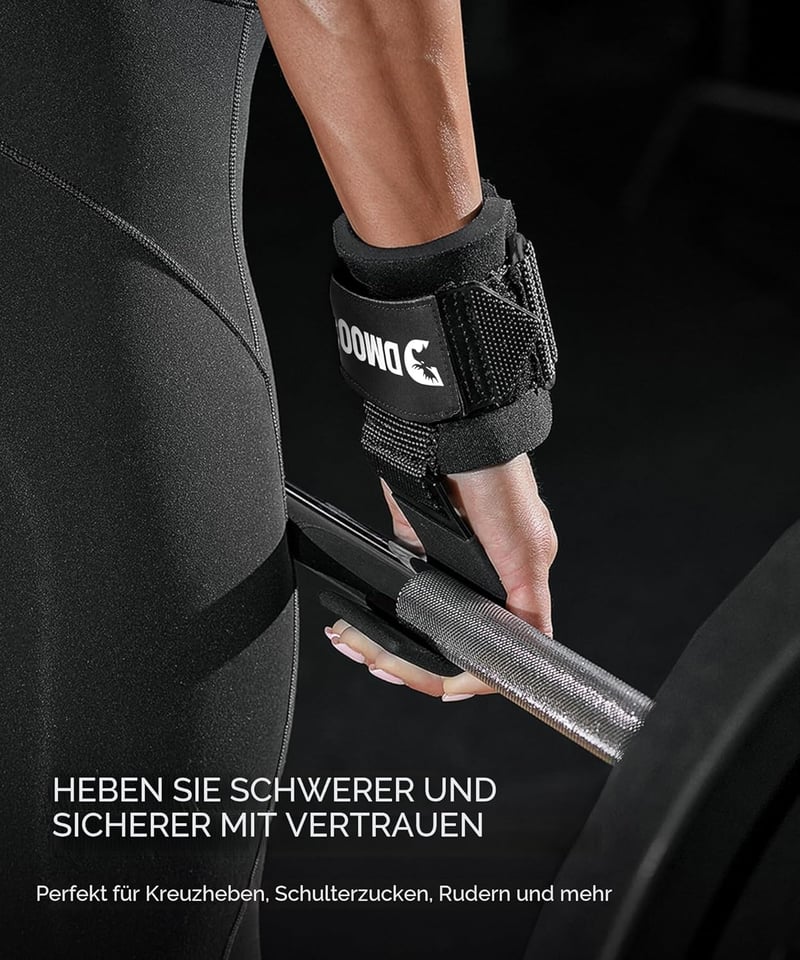 DMoose Fitness súlyemelő horog pár, 8mm neoprén párnázott, csúszásmentes edzéshorog