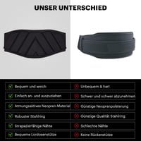 DMoose Fitness súlyemelő öv önzáró rendszerrel - Neoprén erőemelő derékpánt férfiaknak és nőknek - Fekete edzőöv CrossFit és testépítés támo 4