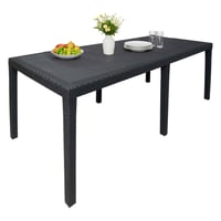 Dmora Roma vonkajší rozkladací jedálenský stôl, záhradný stôl s ratanovým vzhľadom, 150/220 x 90 x 72 cm, antracitová farba, 100% vyrobené v Taliansku 3