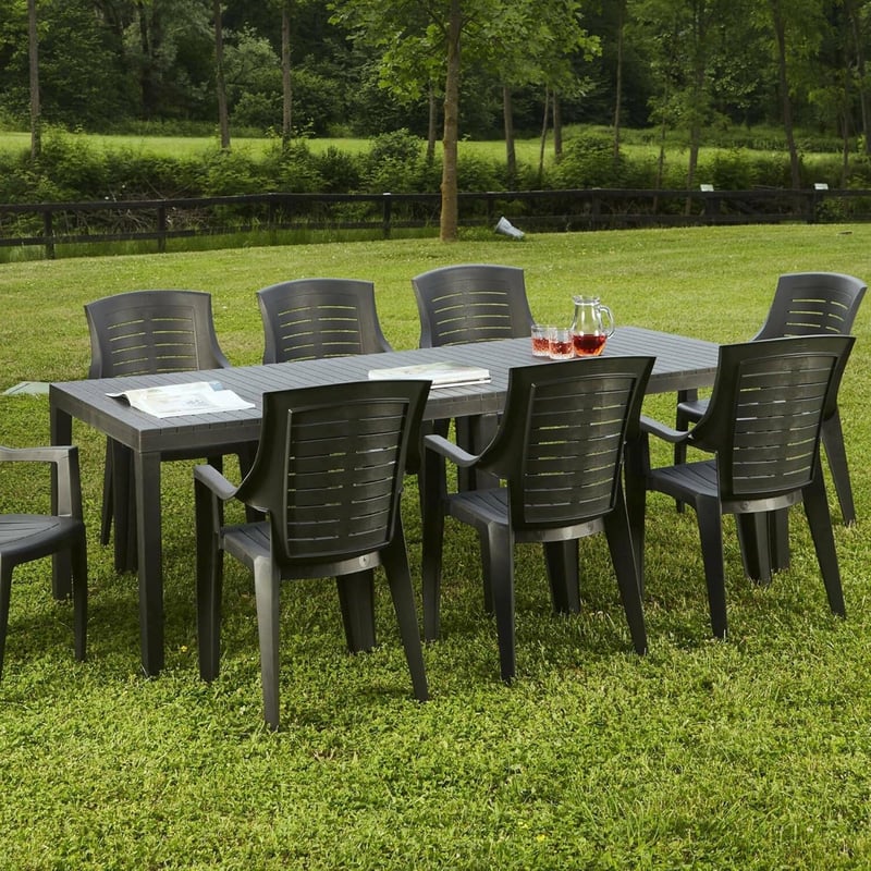Dmora Susa bővíthető kerti asztal, antracit, 150x90 cm - Anthracite